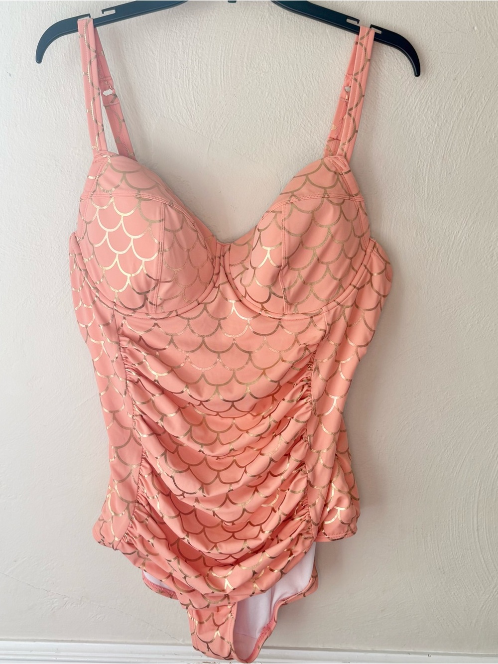 Torrid Coral & Gold Mermaid One Piece Swimsuit